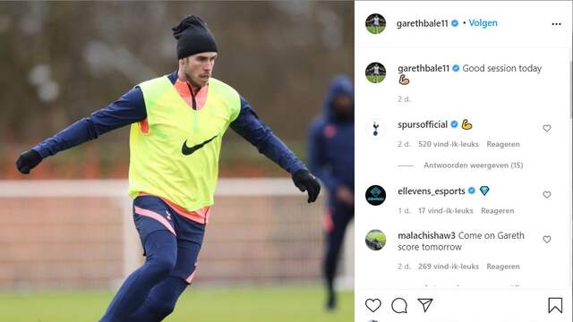 Het Instagram-bericht waarmee Gareth Bale verwarring zaaide.