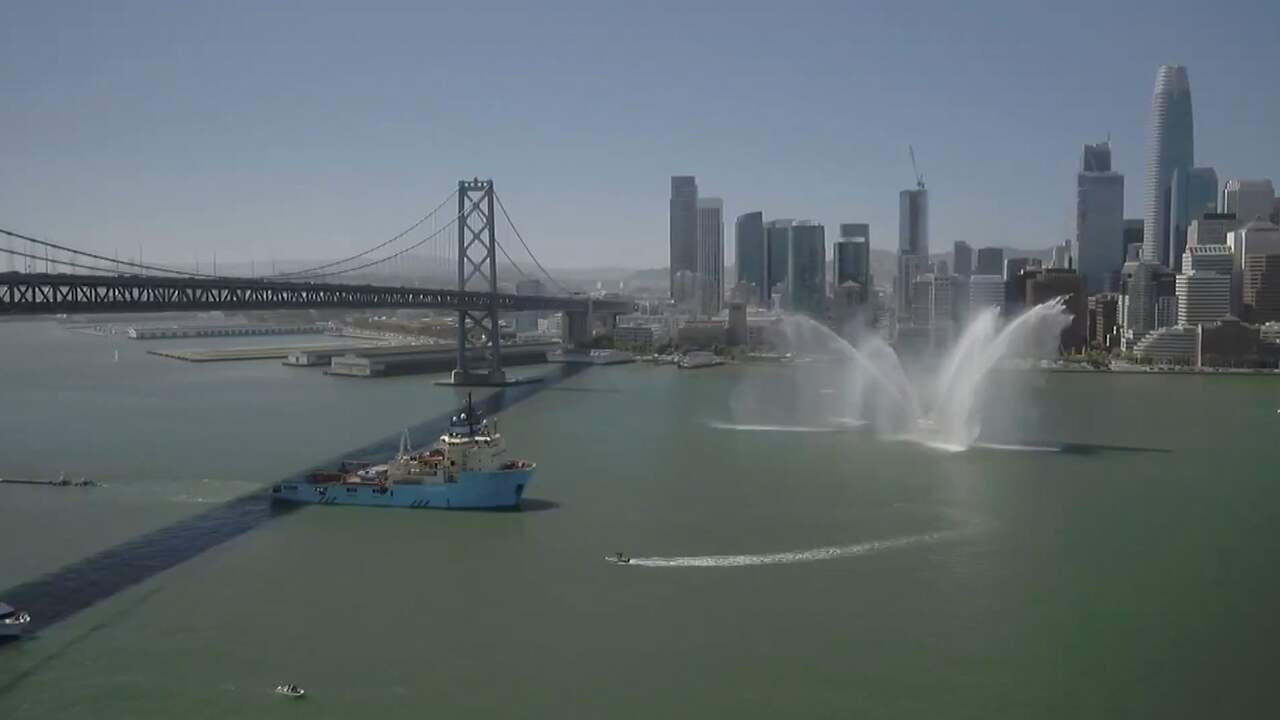 Beeld uit video: The Ocean Cleanup vaart uit in San Francisco