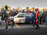 Relschoppers die de geplande Kick Out Zwarte Piet-demonstratie afgelopen zaterdag in Staphorst belemmerden