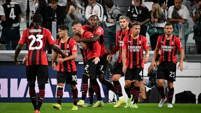 AC Milan viert de gelijkmaker van Ante Rebic in Turijn.