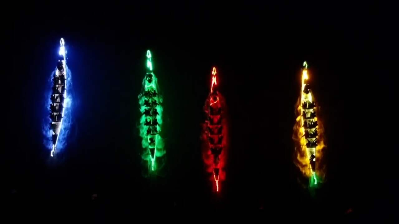 Beeld uit video: Filipijnen racen in verlichte drakenboten tijdens festival