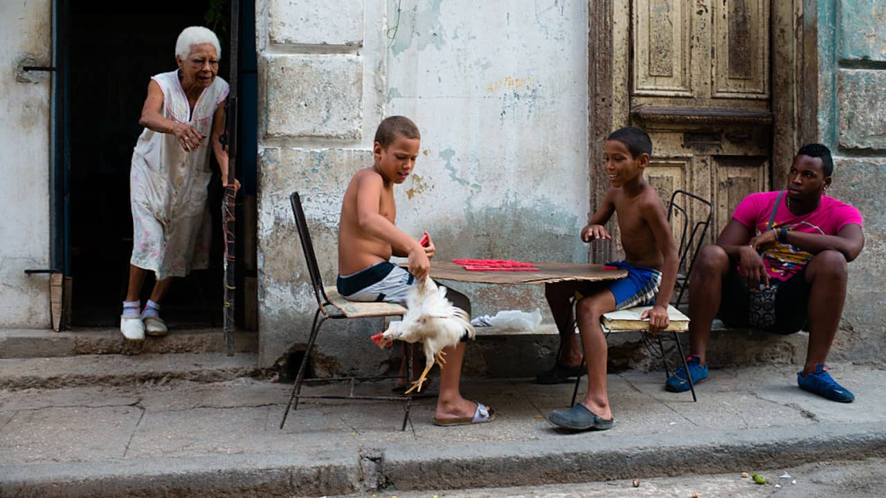 Cubans appear in court on suspicion of stealing chicken meat to buy television sets  outside
