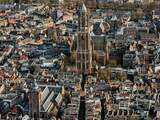 UTRECHT - Een luchtfoto van het centrum van Utrecht met de Domtoren en de Buurkerk. ANP JOHN GUNDLACH