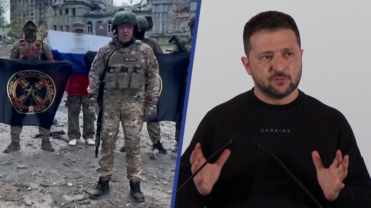 Beeld uit video: Zelensky op G7-top: ‘Onze mannen zijn nog steeds in Bakhmut’