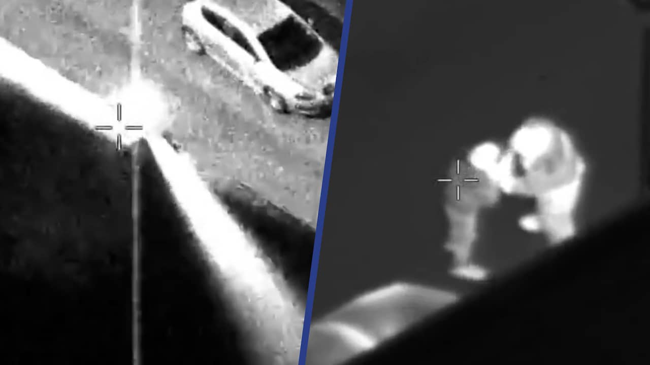 Beeld uit video: Brit richt laser op politiehelikopter en wordt opgepakt