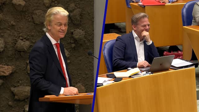 Beeld uit video: Wilders grapt: 'Ik kan premier worden, maar dat wil Omtzigt niet'