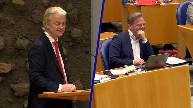 Beeld uit video: Wilders grapt: 'Ik kan premier worden, maar dat wil Omtzigt niet'