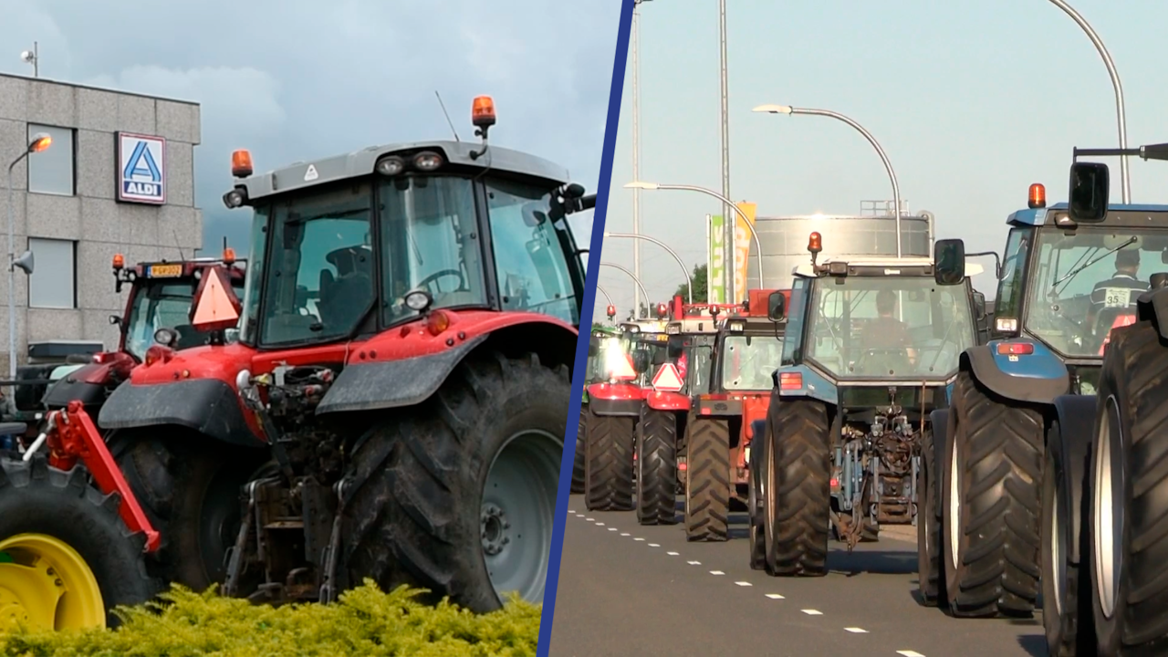 Beeld uit video: Boeren blokkeren distributiecentra en snelwegen in Nederland