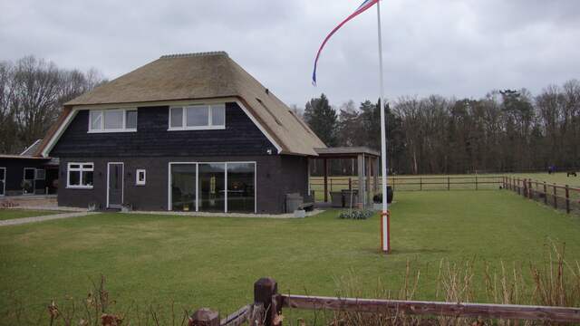 Houten mastbok met vlaggenmast.