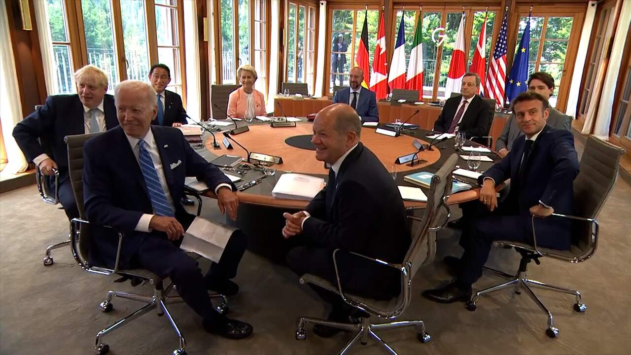 Beeld uit video: G7-top praat over oorlog in Oekraïne