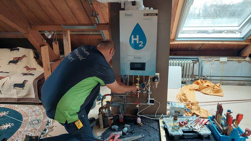 Installatie waterstofketel waterstof Lochem