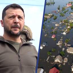 Video | Zelensky bezoekt overstroomde regio Kherson na damdoorbraak