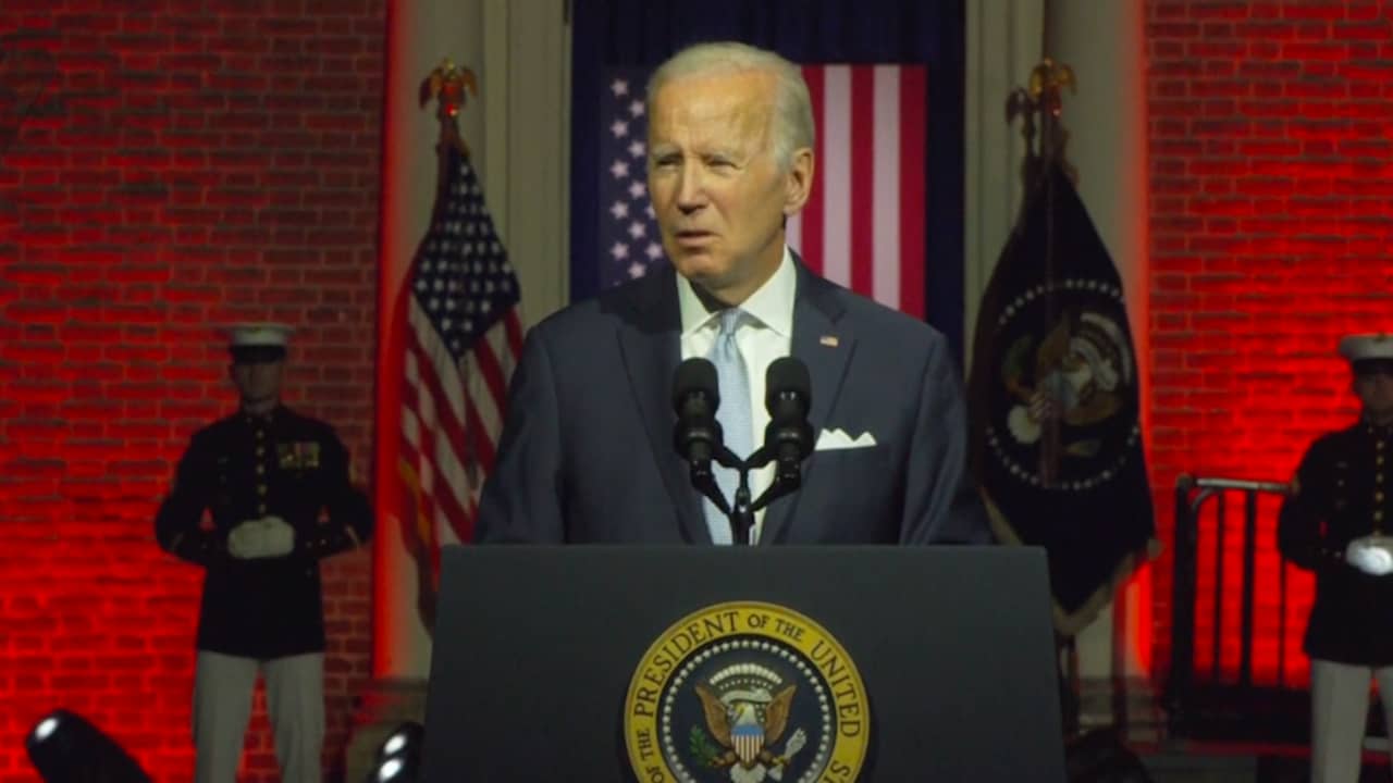 Beeld uit video: Biden: 'MAGA-groepen bedreigen onze vrijheid'