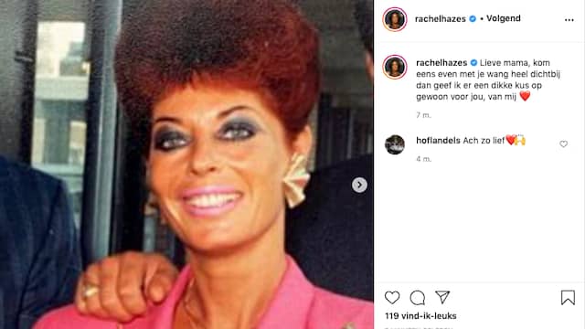 Hazes' moeder denkt op haar beurt aan haar eigen moeder. (Foto: Instagram/Rachel Hazes)