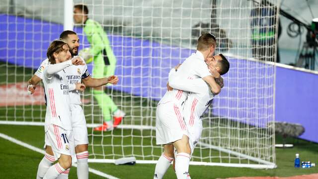 Vreugde bij Real Madrid na de 1-0.
