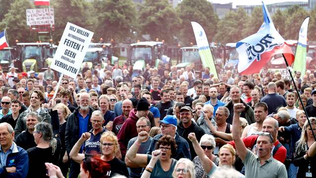 Een menigte boeren kwam woensdag samen op het Malieveld.