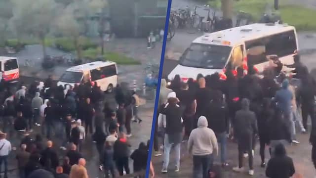 Relschoppers slaan in op politiebus bij stadion FC Utrecht