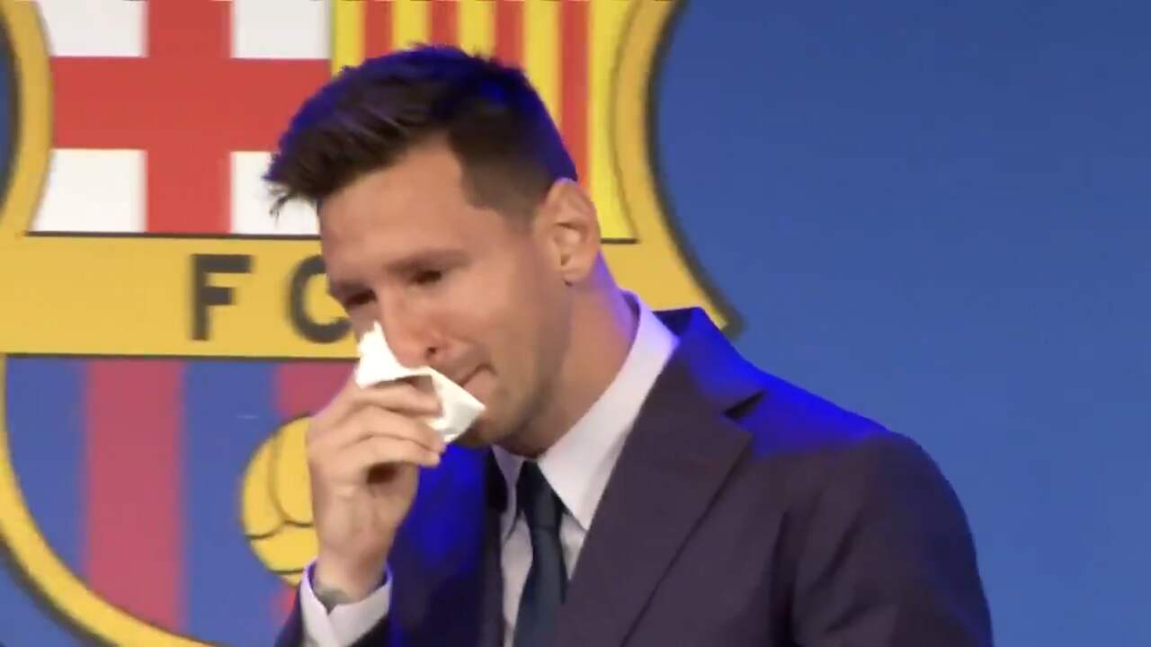 Messi barst in huilen uit tijdens persconferentie over vertrek