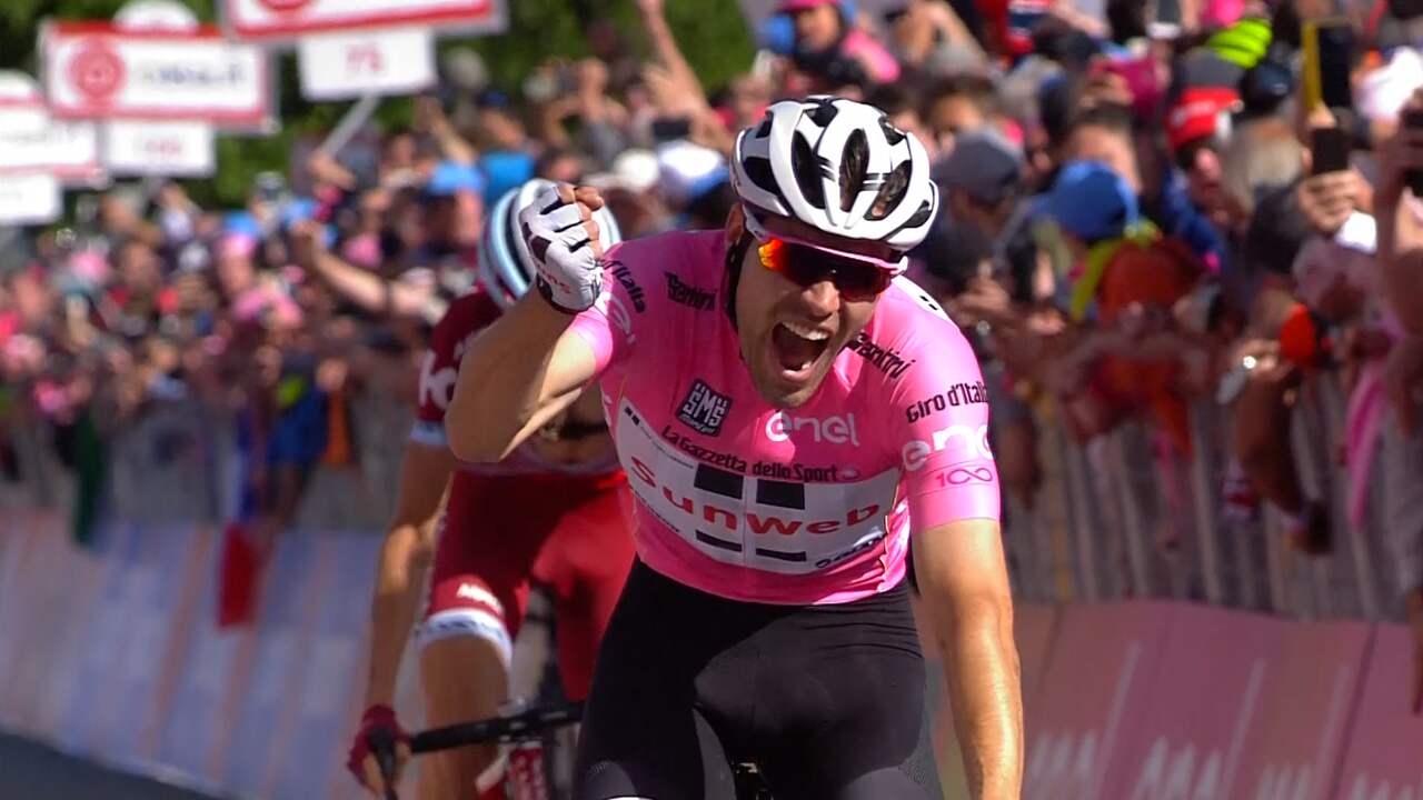 Beeld uit video: Samenvatting Giro: Dumoulin stelt tweede ritzege veilig 