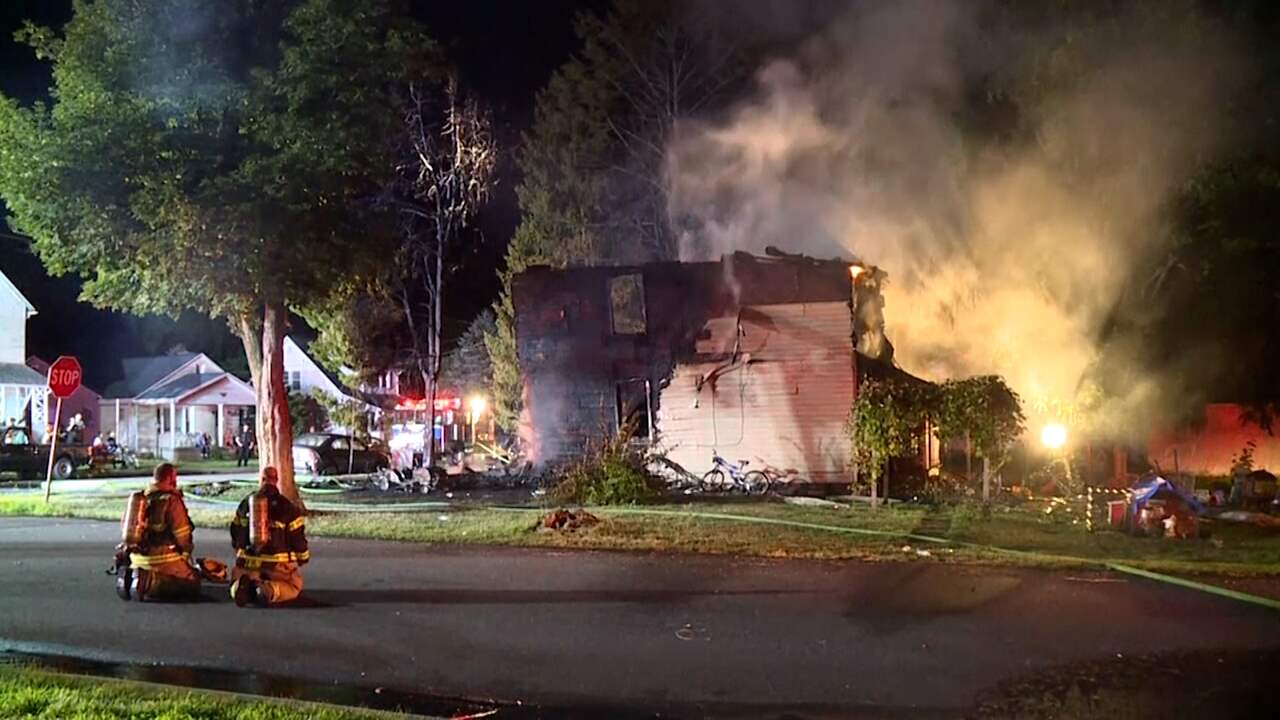 Beeld uit video: Tien doden bij woningbrand in Pennsylvania