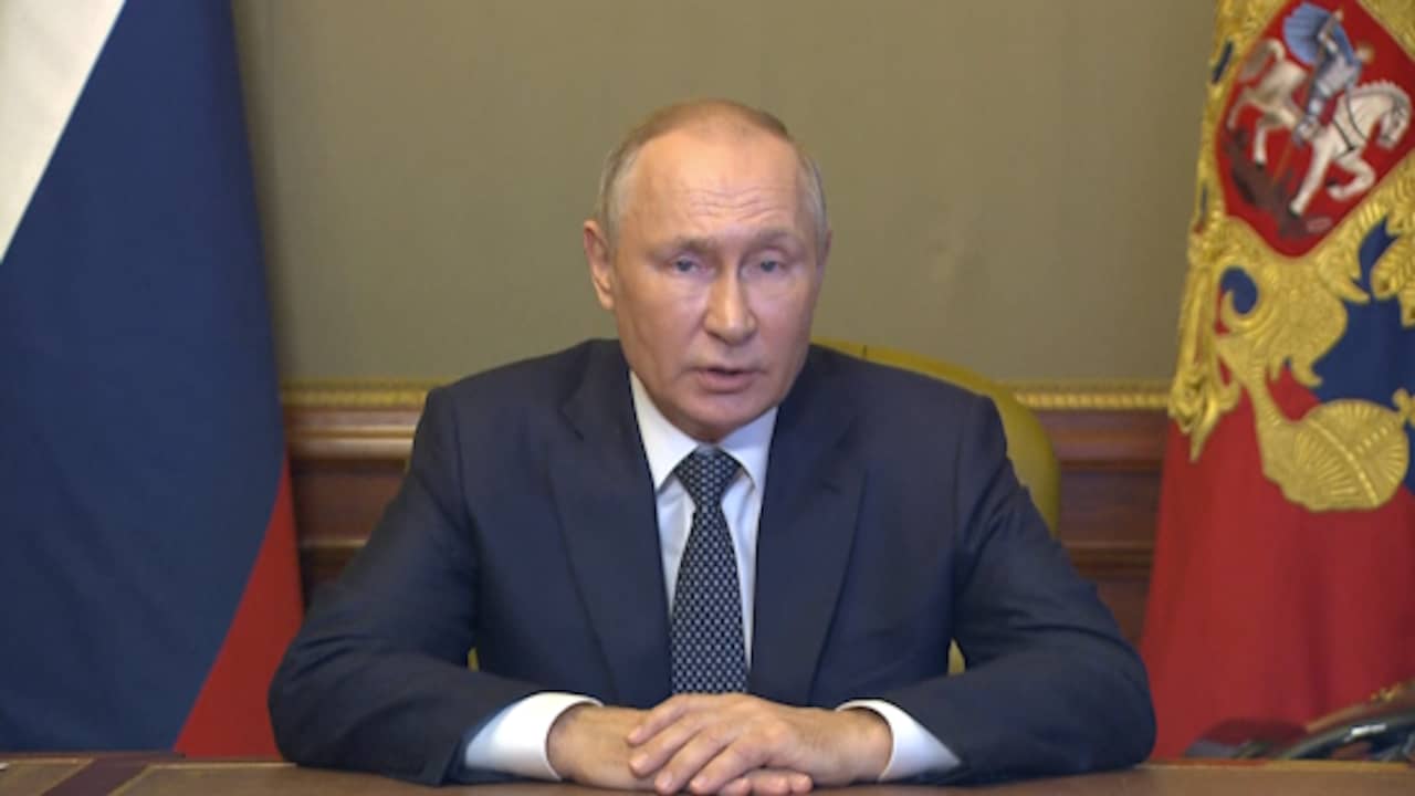 Beeld uit video: Poetin waarschuwt Oekraïne voor wraak: 'Meer aanvallen zullen volgen'