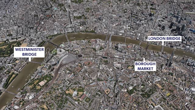 Locaties aanslag Londen