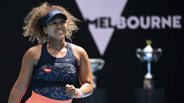 Vreugde bij Naomi Osaka na haar winst op Hsieh Su-wei.