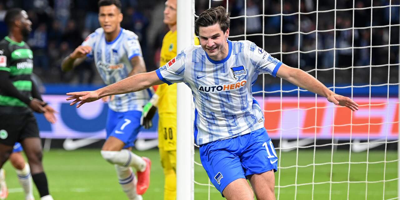 Ekkelenkamp beleeft met razendsnelle goal droomdebuut bij winnend Hertha