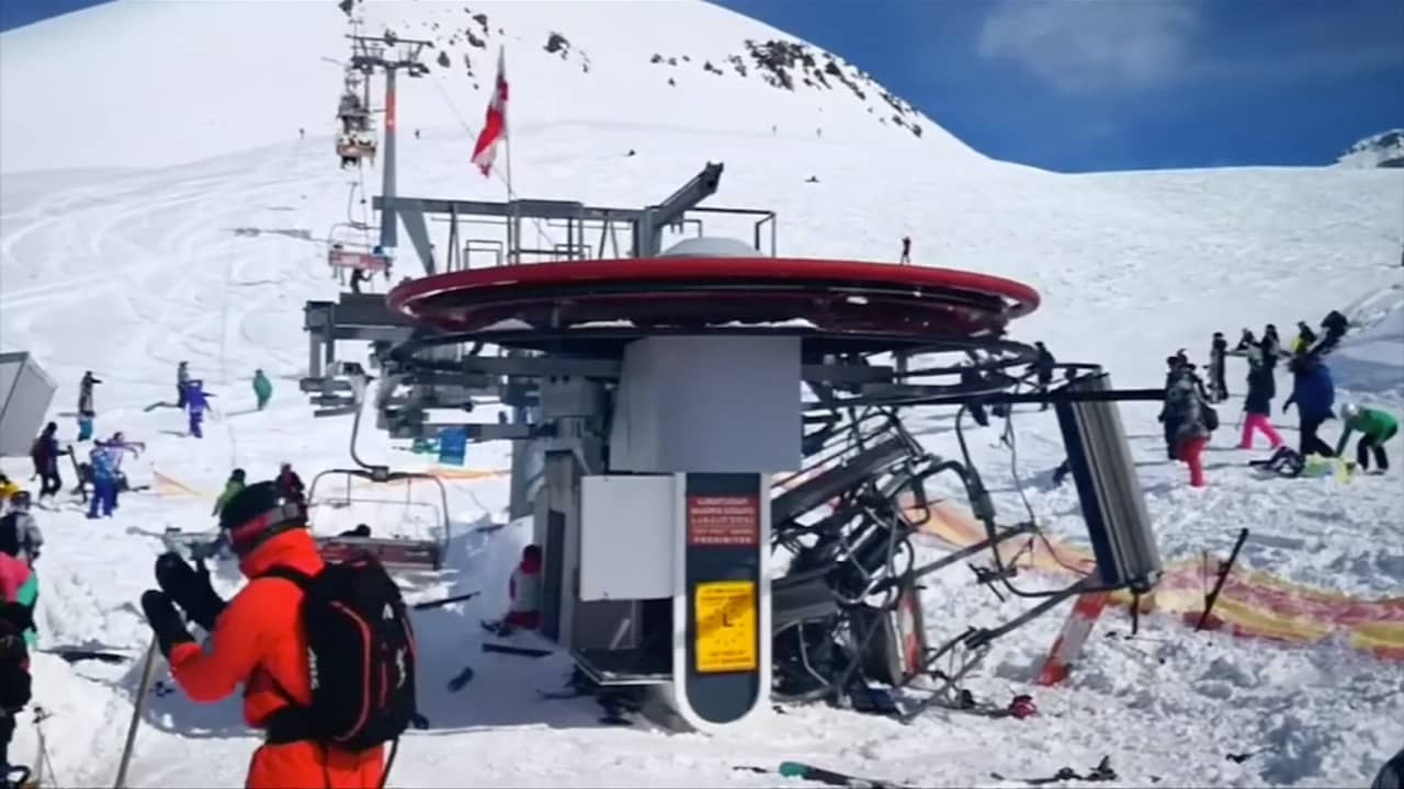 Beeld uit video: Op hol geslagen skilift lanceert wintersporters in Georgië