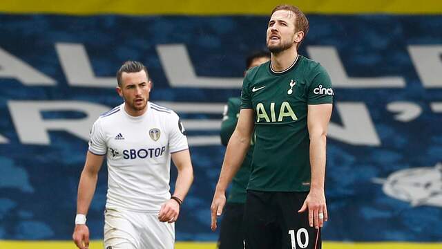 Harry Kane zucht na de nederlaag van Tottenham Hotpsur.