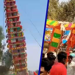 Video | Hindoeïstische toren valt om tijdens festival in India