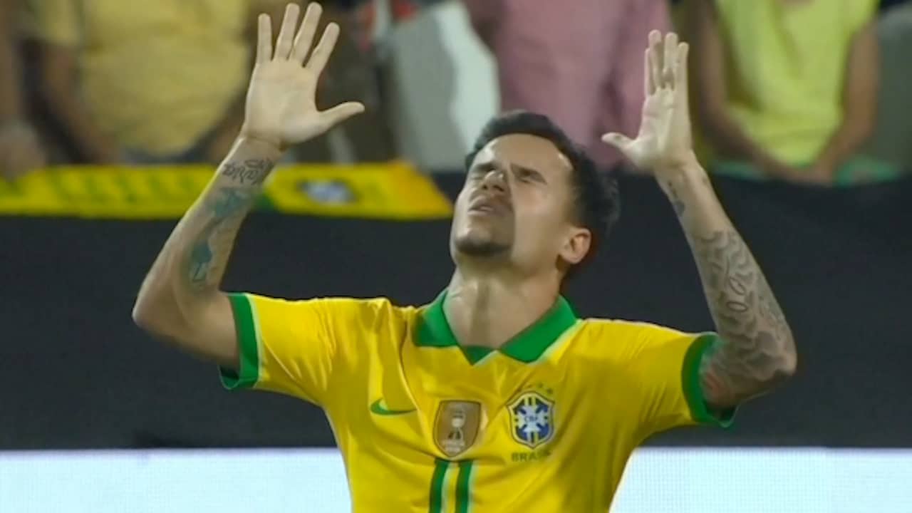 Fraaie vrije trap Coutinho helpt Brazilië aan broodnodige zege