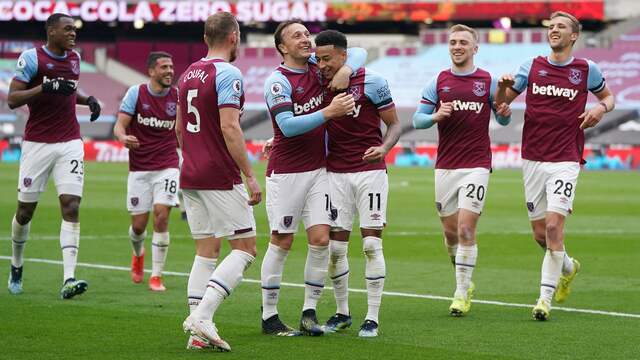 Vreugde bij West Ham United na een treffer van Jesse Lingard.