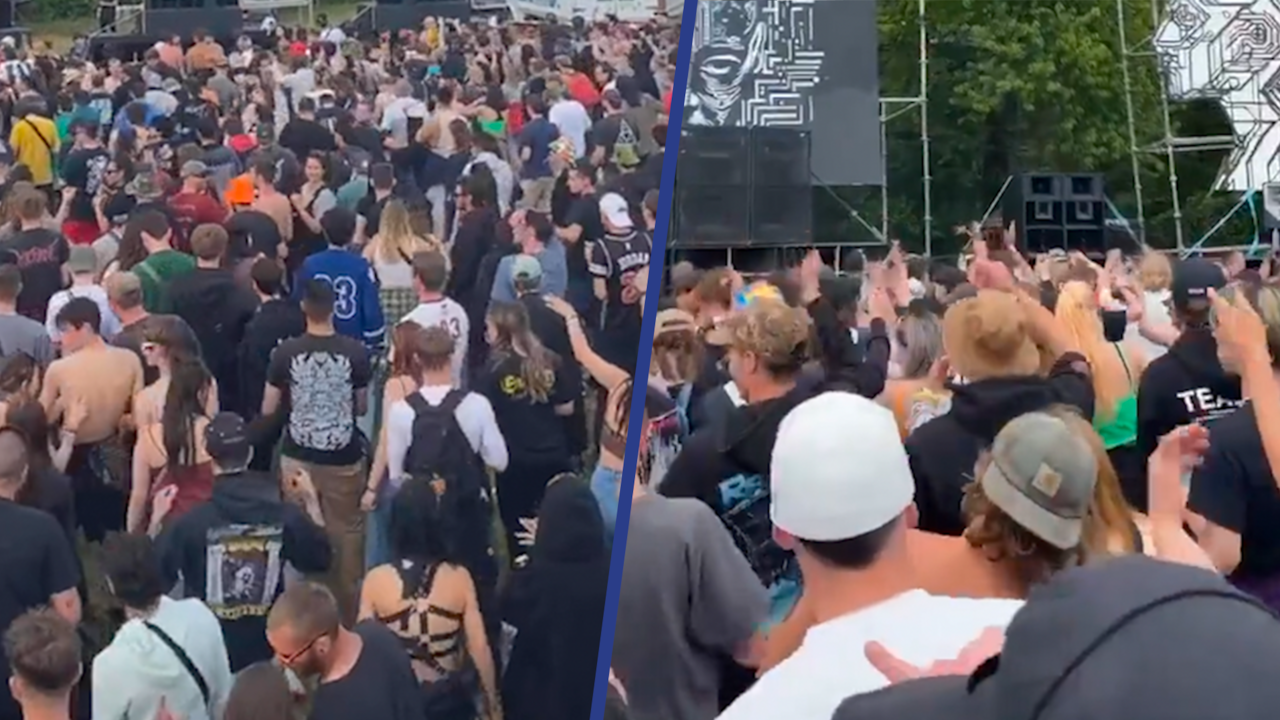 Beeld uit video: Tienduizenden feestgangers gaan uit hun dak op illegaal feest in Frankrijk