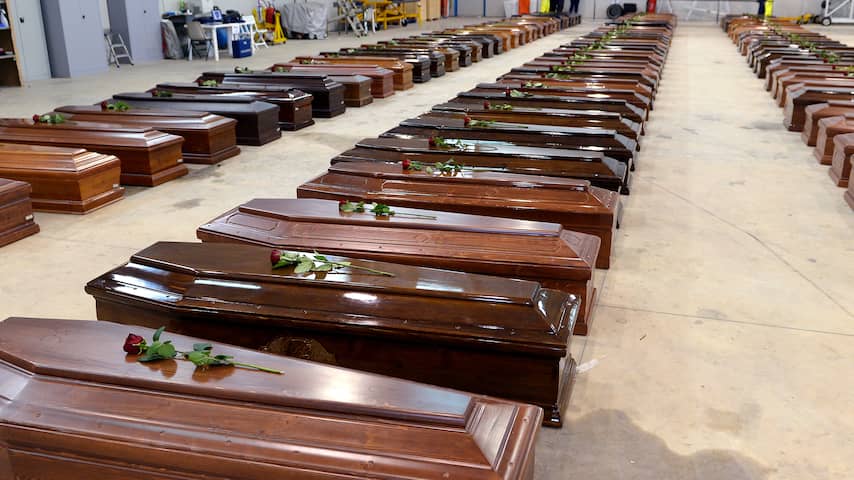 Doodskisten voor slachtoffers Lampedusa