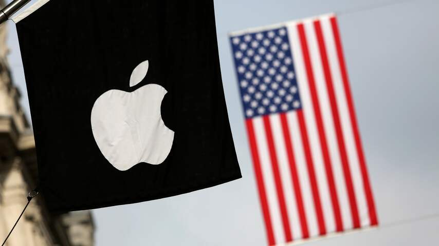 Apple-logo met Amerikaanse vlag