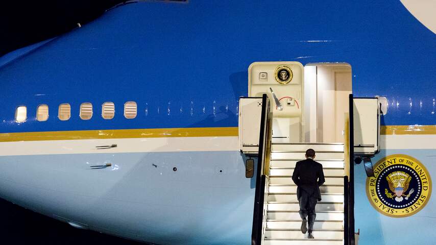 Barack Obama vertrekt vanaf Schiphol