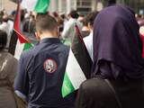 Een pro-Palestijnse demonstratie op Spuiplein in Den Haag tegen de Israëlische acties in Gaza.
