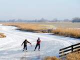 Twee schaatsers op de Bonkevaart in de nabijheid van Bartlehiem. 