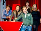 Woensdag 21 september: De coaches van The Voice of Holland met van links naar rechts: Nick, Marco Borsto, Roel van Velzen, Simon en Angela Groothuizen tijdens de perspresentatie dinsdag. 