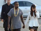 Zaterdag 1 september: Kim Kardashian en Kanye West lopen naar hun helikopter, na een bezoek aan een theater in New York City.