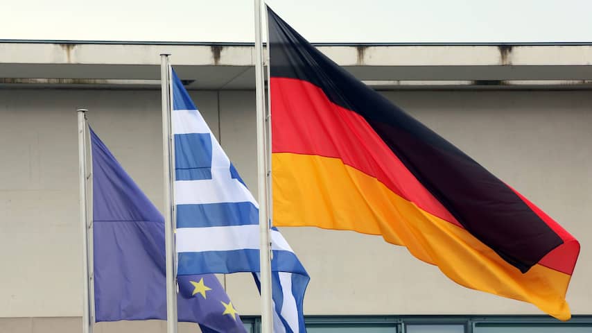 De europese, Griekse en Duitse vlag