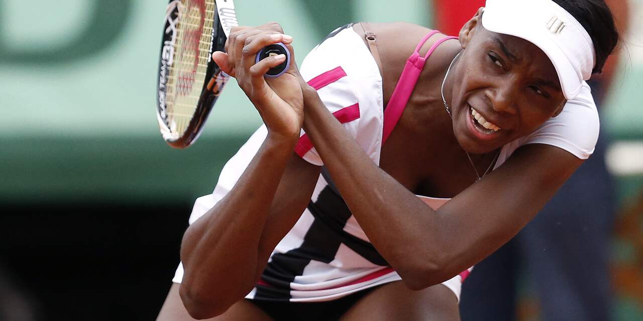 Ook Venus Williams ligt er uit op Roland Garros