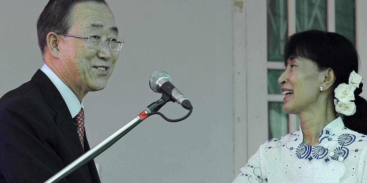 Ban Ki-moon prijst Aung San Suu Kyi