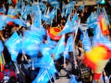Aanhangers van de PP vieren de overwinning van de conservatieve Spaanse oppositiepartij Partido Popular bij de Spaanse parlementsverkiezingen.