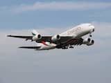 Hier ziet u de A380 die weer richting het oosten vertrekt naar Dubai