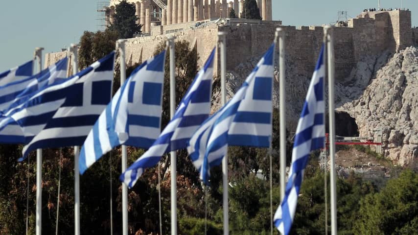 Griekenland Parthenon vlaggen