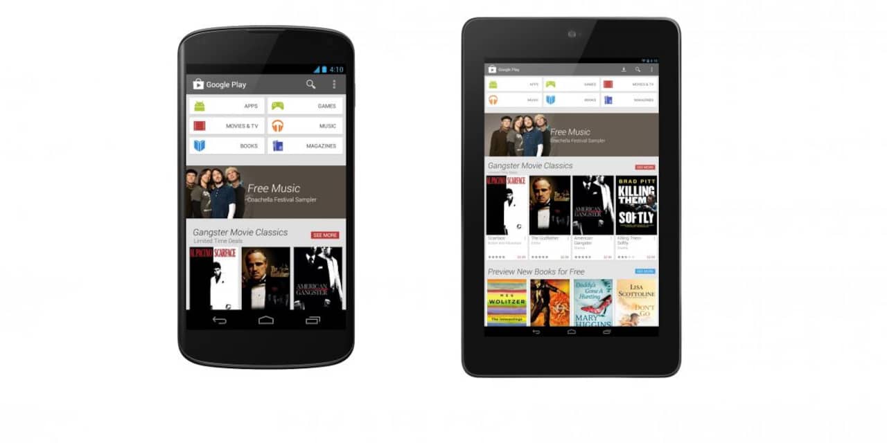 Google introduceert nieuw uiterlijk voor applicatiewinkel Android
