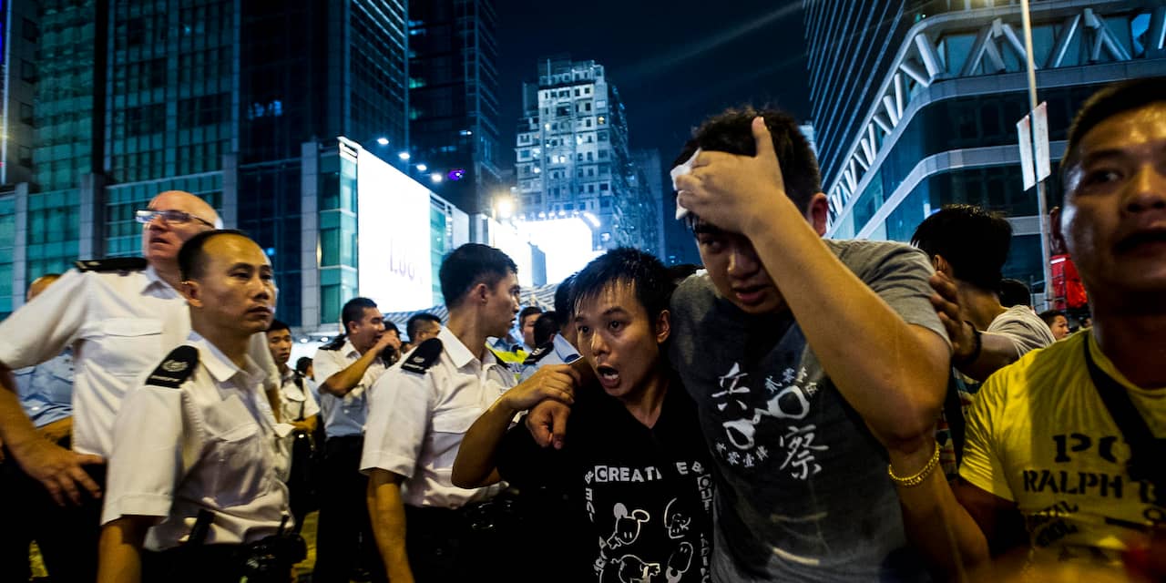 Arrestaties tijdens ongeregeldheden Hongkong