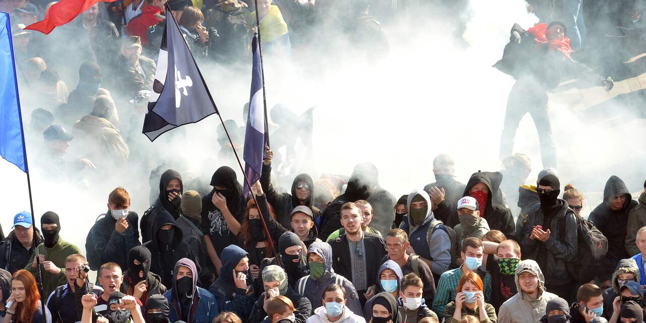 Rellen bij betoging voor parlement Kiev